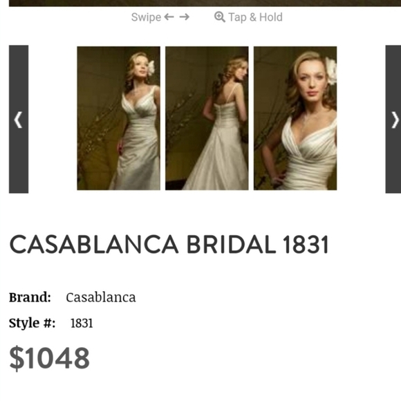 Taffeta Ruched Wedding Gown Casablanca C1831 - Picture 2 of 11